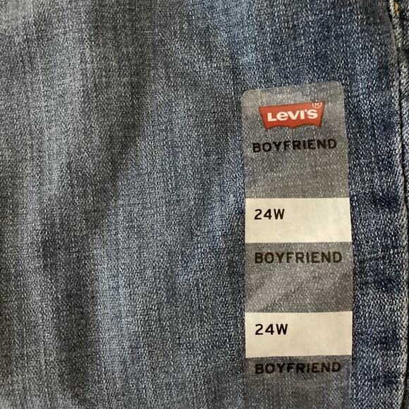 Levi’s Jeans Size 24W Boyfriend Fit Tapered Leg Denim NWT Mid Rise Cuffed Crop - Picture 8 of 11